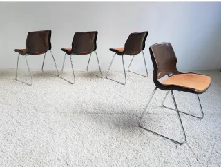 4 Sillas apilables Svante Schöblom. Vintage 70s.