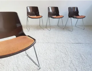 4 Sillas apilables Svante Schöblom. Vintage 70s.