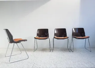 4 Sillas apilables Svante Schöblom. Vintage 70s.