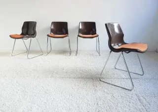4 Sillas apilables Svante Schöblom. Vintage 70s.