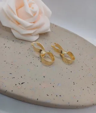 Pendientes Infinito Greca Chapado Oro 18k