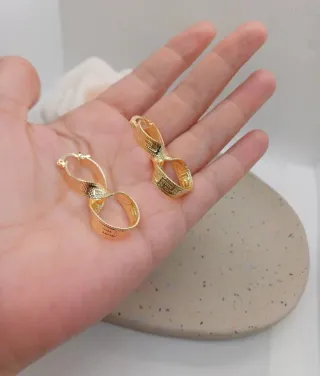 Pendientes Infinito Greca Chapado Oro 18k