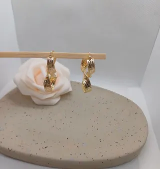 Pendientes Infinito Greca Chapado Oro 18k