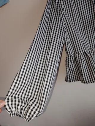 Camisa cuadros mujer lazo