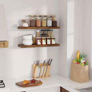 Estantes de pared Vintage Madera 60x20 cm (2 uds)