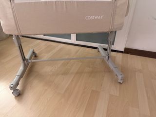 Cuna colecho con ruedas beige Costway