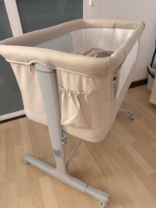Cuna colecho con ruedas beige Costway
