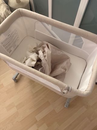 Cuna colecho con ruedas beige Costway