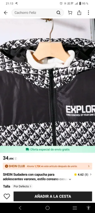 Abrigo SHEIN estampado chico Talla 16