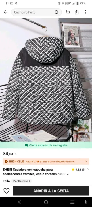 Abrigo SHEIN estampado chico Talla 16