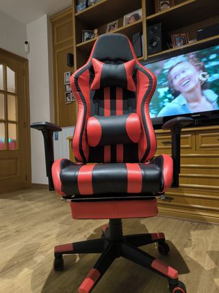 Silla Gaming Ergonómica Negra y Roja