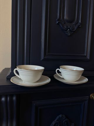 Set 2 Tazze Porcellana Vintage Oro