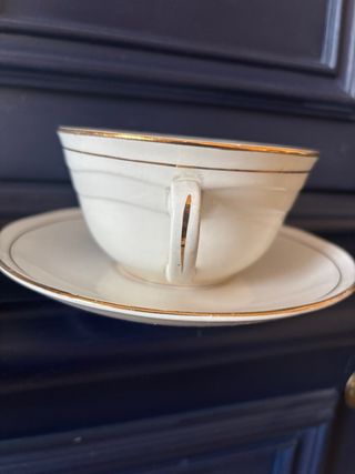 Set 2 Tazze Porcellana Vintage Oro