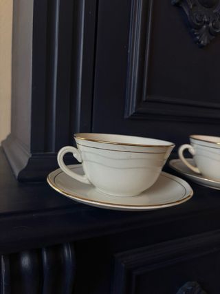 Set 2 Tazze Porcellana Vintage Oro