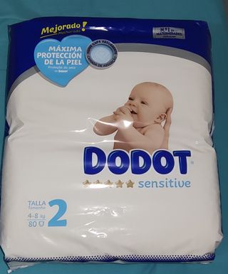 Pañales Dodot Sensitive Talla 2 (4-8 kg) 80 Uds.
