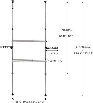 Estante telescópico para lavadora