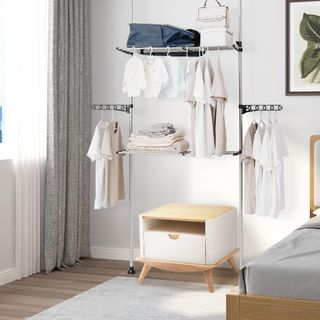 Estante telescópico para lavadora