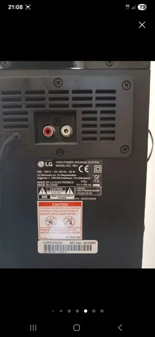 Altavoz LG 100W RMS Bluetooth