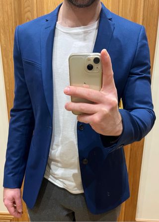 Conjunto Traje Americana y Pantalón Zara Azul