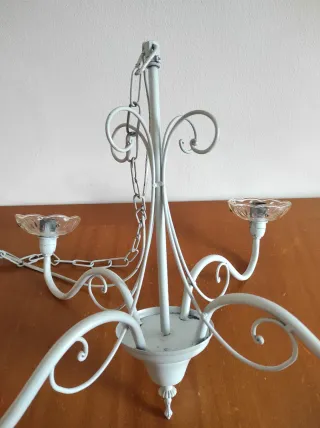 Lampadario Shabby Chic Vetro e Metallo
