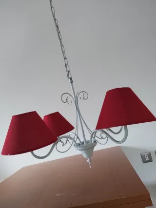 Lampadario Shabby Chic Vetro e Metallo