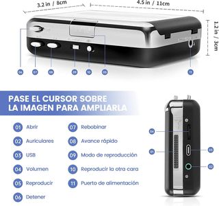 Reshow Reproductor Cassette USB Auto Reverse