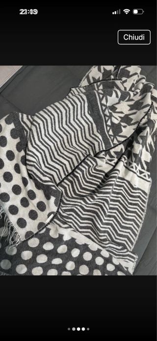 Sciarpa unisex fantasia zig-zag e pois