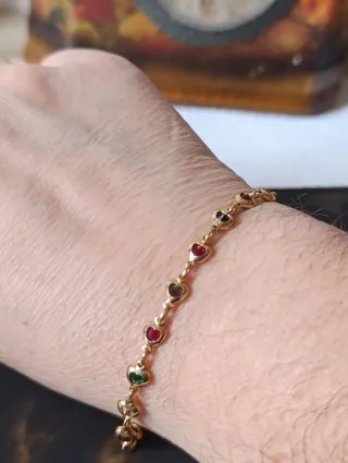 Pulsera Vintage Corazones Multicolor