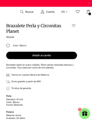 Brazalete Perla y Circonitas Planet Majorica