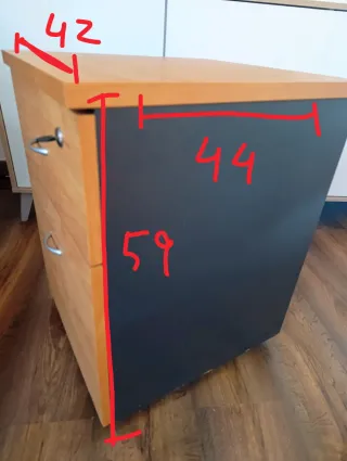 Mueble oficina 2 cajones con ruedas y llave