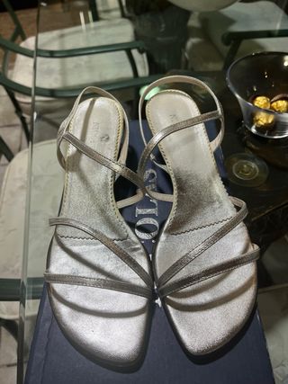 Sandalias fiesta plata tacón Nicolas T.39