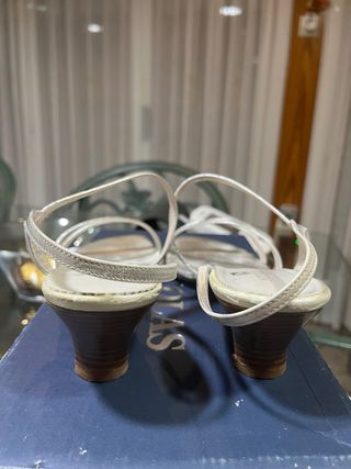 Sandalias fiesta plata tacón Nicolas T.39