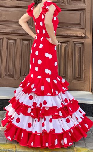 Traje de Flamenca Rojo Lunares Talla 36/38