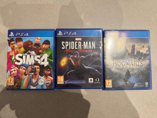 Pack 3 Juegos PS4: Sims 4, Spider-Man, Hogwarts