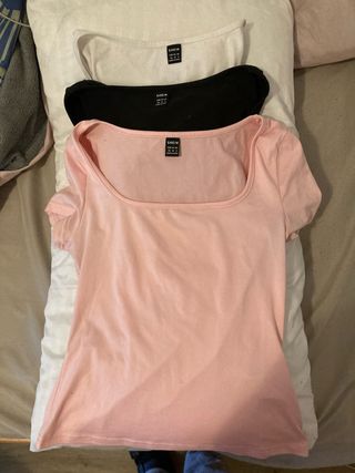 Tops rosado, negro y blanco XS/ S