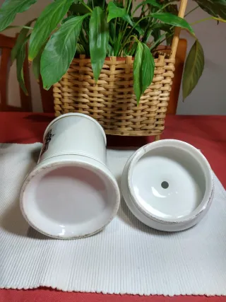 Bote Farmacia Porcelana Antiguo principios s.XX