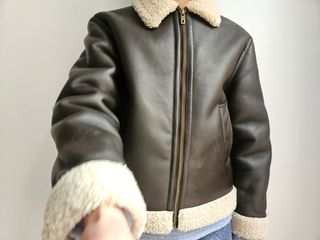 Cazadora aviador piel niño Zara