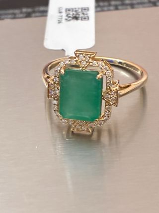 Anillo Oro Esmeralda y Diamantes Naturales