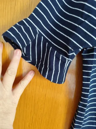 Camiseta de rayas azul y blanca talla XL