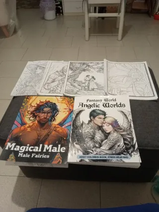 Schede da colorare fantasy per adulti angeli fate