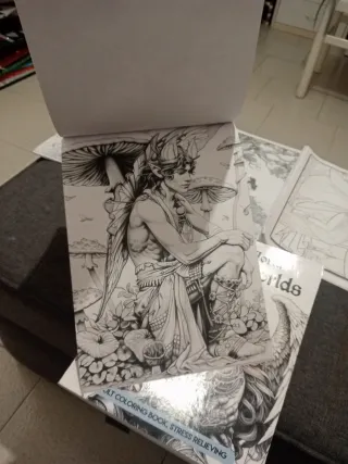 Schede da colorare fantasy per adulti angeli fate