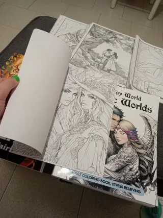 Schede da colorare fantasy per adulti angeli fate