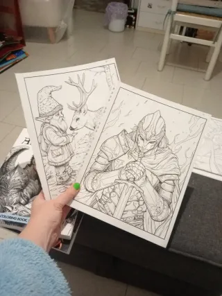 Schede da colorare fantasy per adulti angeli fate