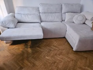 Sofá chaise longue beige + Canapé