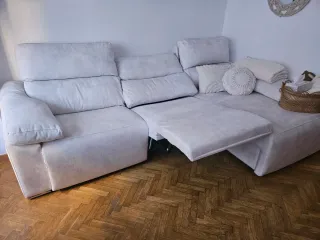 Sofá chaise longue beige + Canapé