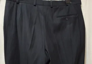 Traje negro 3 piezas raya diplomatica