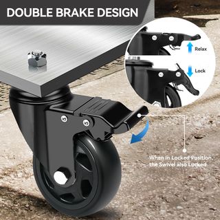 Pack 4 Ruedas Industriales M12 con Freno