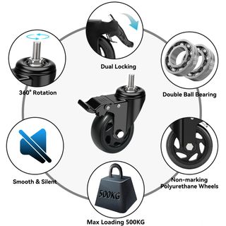 Pack 4 Ruedas Industriales M12 con Freno