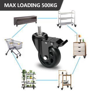 Pack 4 Ruedas Industriales M12 con Freno