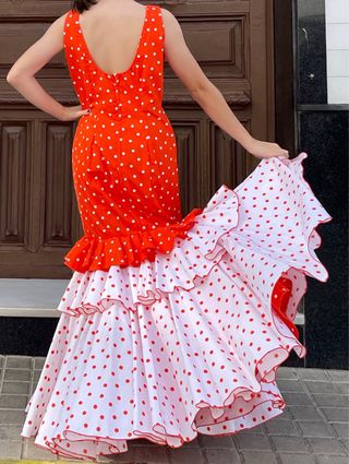 Traje Flamenca Lunares Rojo Talla 38/40